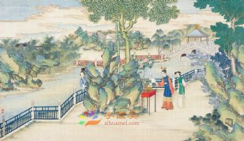 工笔风景建筑国画写实人物国画红楼梦绘画