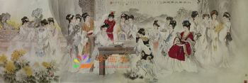工笔风景建筑国画写实人物国画红楼梦绘画