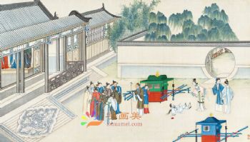 工笔风景建筑国画写实人物国画红楼梦绘画