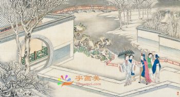 工笔风景建筑国画写实人物国画红楼梦绘画