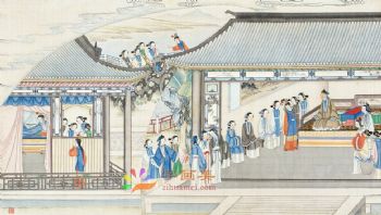 工笔风景建筑国画写实人物国画红楼梦绘画