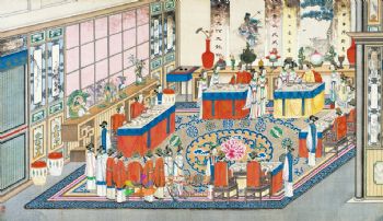 工笔风景建筑国画写实人物国画红楼梦绘画