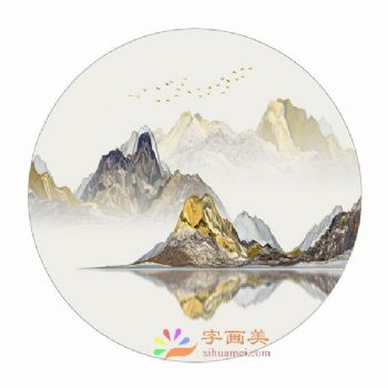 新中式装饰画新中式晶瓷画现代中式装饰画