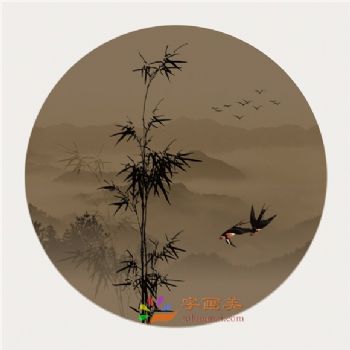 新中式装饰画新中式晶瓷画现代中式装饰画