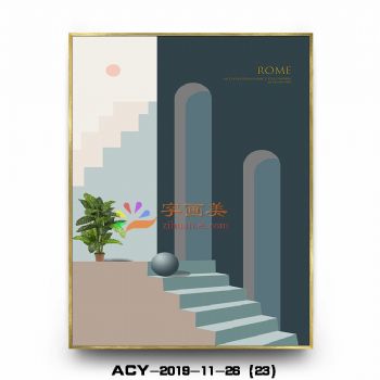 实物效果铝合金边框现代晶瓷画