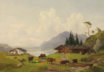 古典风景油画欧式写实乡村风景油画