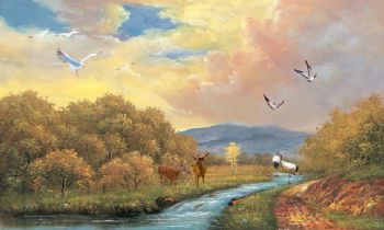 手绘风景油画印象风景油画
