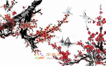 客厅中式壁画中堂壁画酒店大厅壁画