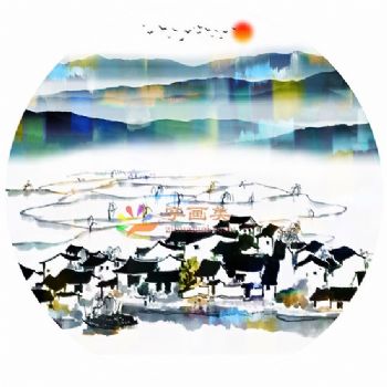 新中式装饰画现代中式晶瓷画高清微喷装饰画