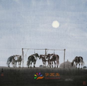 动物国画写实动物水墨国画工笔动物国画