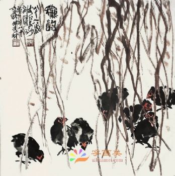 动物国画写实动物水墨国画工笔动物国画