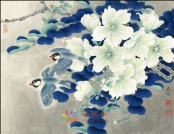 精品花鸟国画工笔花鸟国画方形花鸟水墨画
