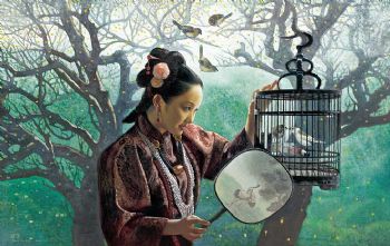 中式人物油画