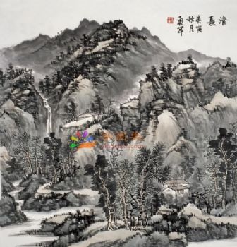 风景水墨山水国画中式风景国画