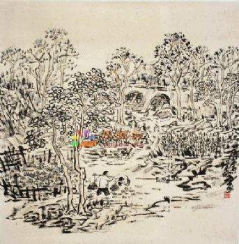 风景水墨山水国画中式风景国画