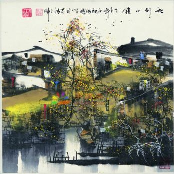 风景水墨山水国画中式风景国画