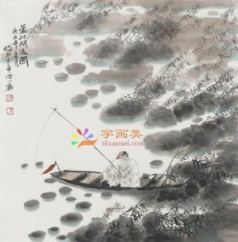 风景水墨山水国画中式风景国画