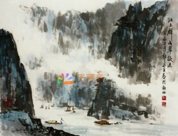 风景水墨山水国画中式风景国画
