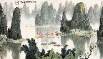 风景水墨山水国画中式风景国画
