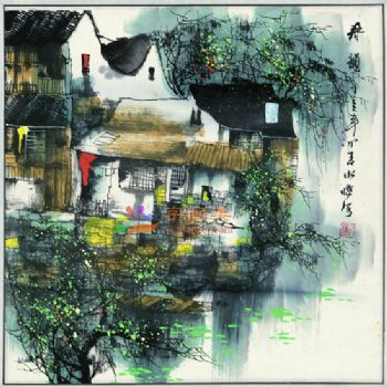 风景水墨山水国画中式风景国画