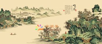 风景水墨山水国画中式风景国画
