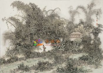 风景水墨山水国画中式风景国画