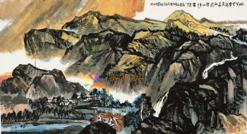 风景水墨山水国画中式风景国画