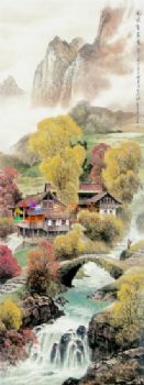 风景水墨山水国画中式风景国画