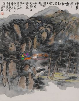 风景水墨山水国画中式风景国画
