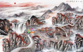 风景水墨山水国画中式风景国画
