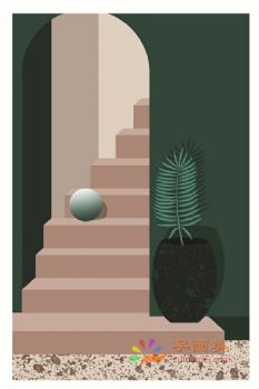 莫兰迪风格现代艺术装饰画高清微喷晶瓷画