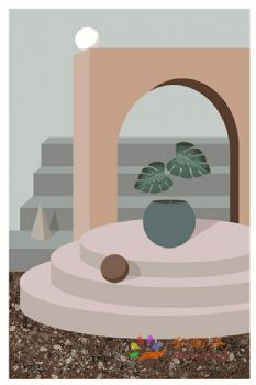 莫兰迪风格现代艺术装饰画高清微喷晶瓷画