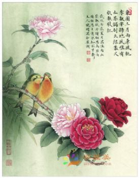 精品花鸟国画工笔花鸟国画方形花鸟水墨画