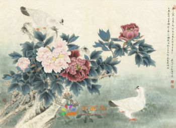 精品花鸟国画工笔花鸟国画方形花鸟水墨画