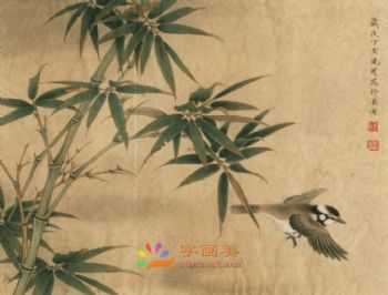 精品花鸟国画工笔花鸟国画方形花鸟水墨画