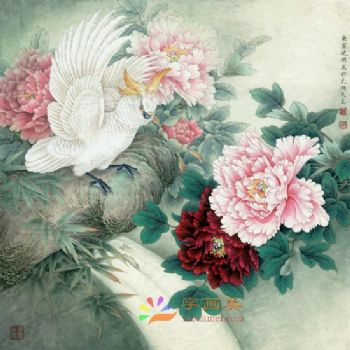 精品花鸟国画工笔花鸟国画方形花鸟水墨画