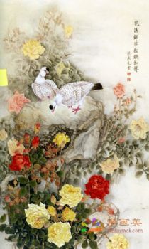 精品花鸟国画工笔花鸟国画方形花鸟水墨画