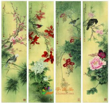 精品花鸟国画工笔花鸟国画方形花鸟水墨画