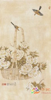 精品花鸟国画工笔花鸟国画方形花鸟水墨画