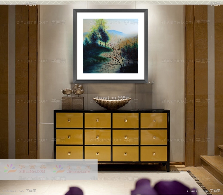 纯手绘手工 印象油画 山水画