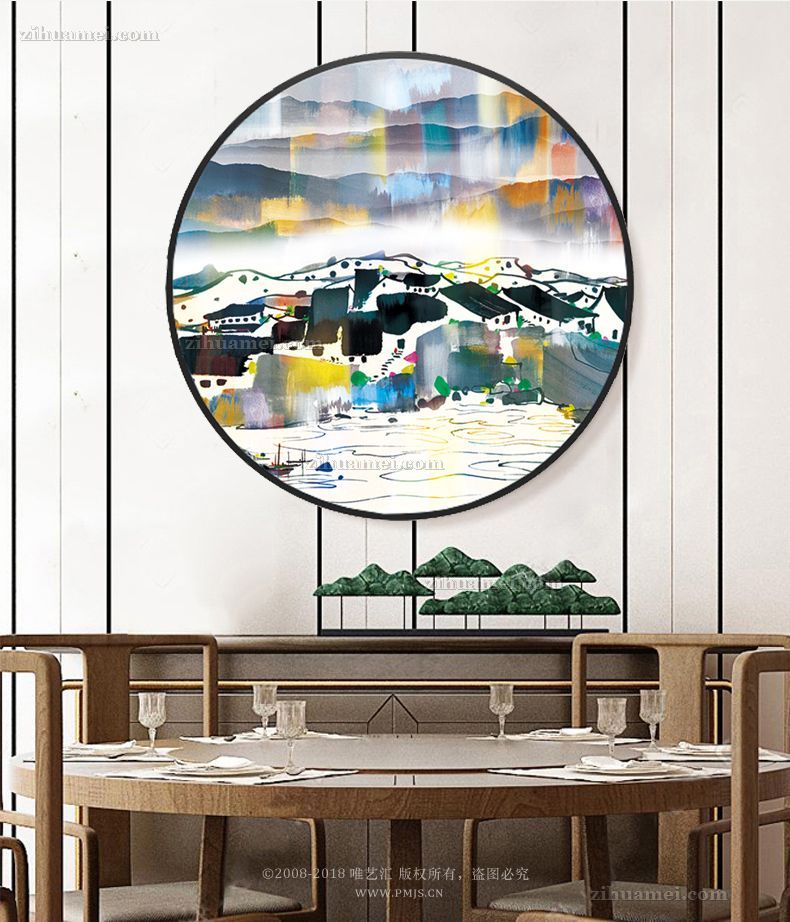 江南风景油画装饰画