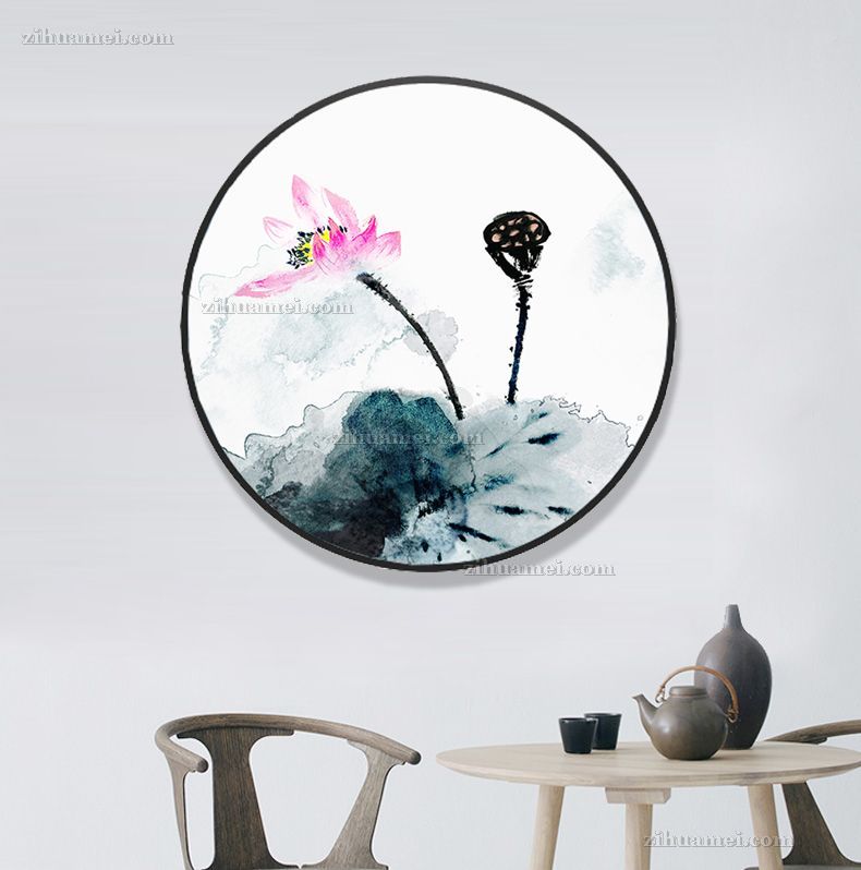 水墨荷花国画