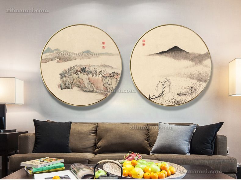 客厅双联画