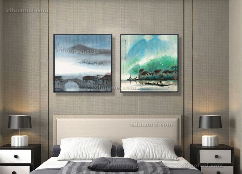 新中式装饰画丹青山水画