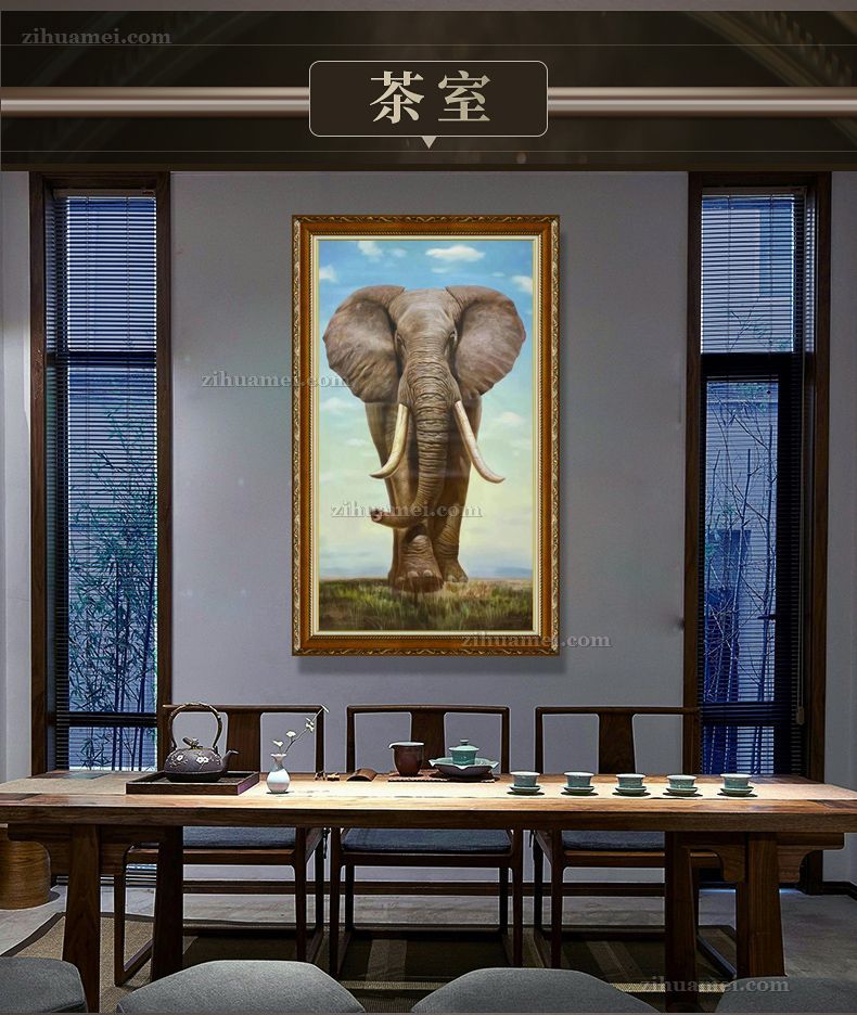 高品质纯手绘动物油画