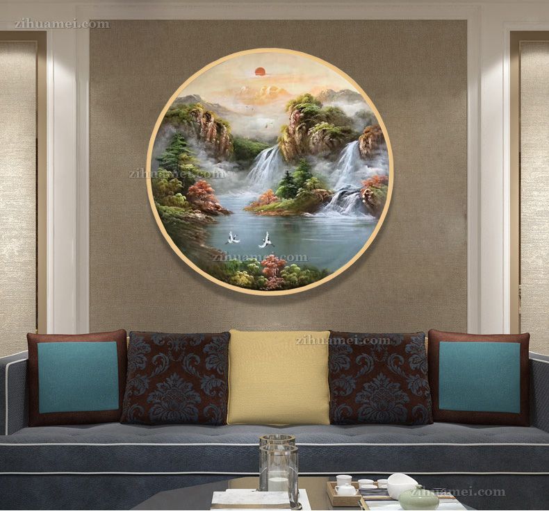 客厅风水油画