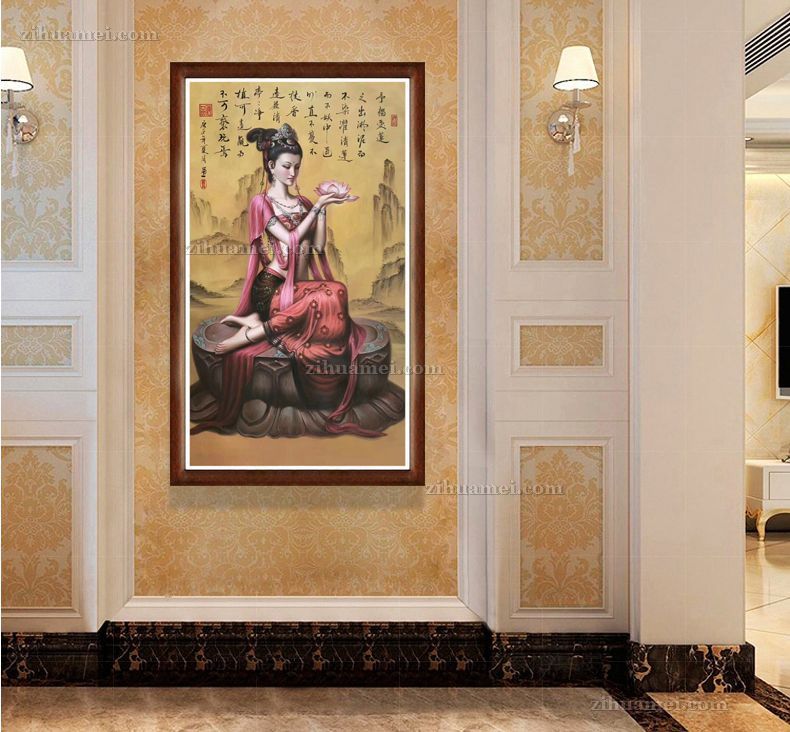 适合茶楼酒店新中式风格油画