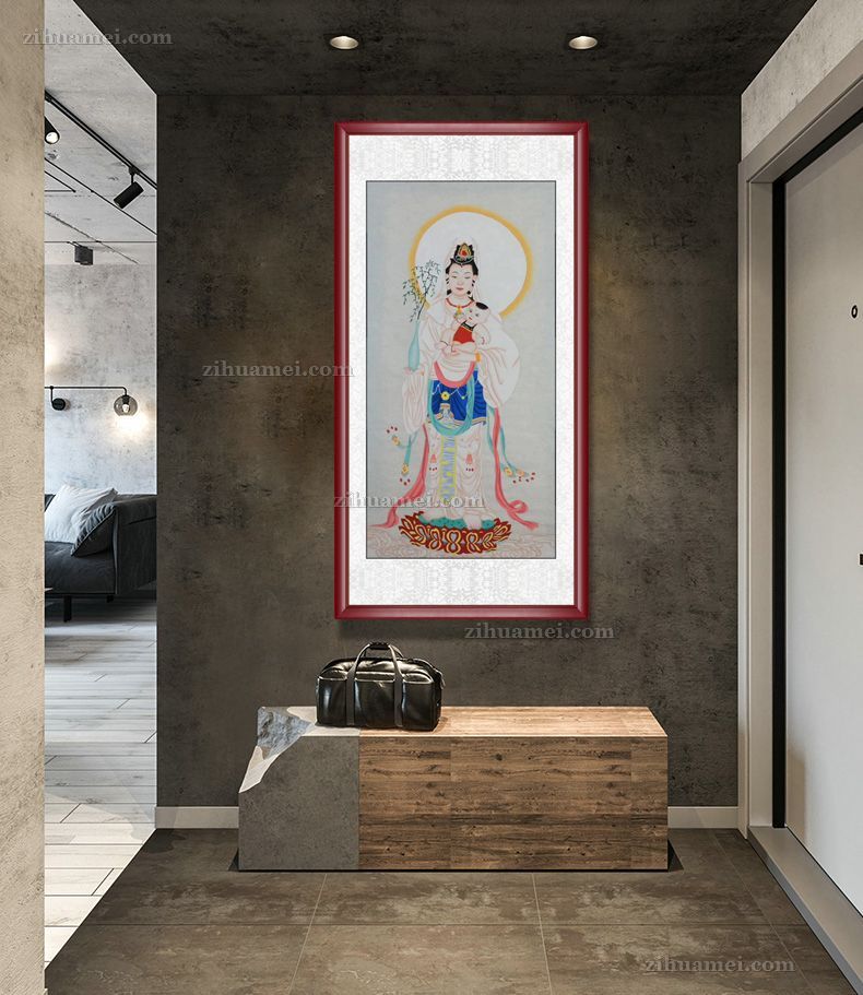 观音菩萨人物画工笔画