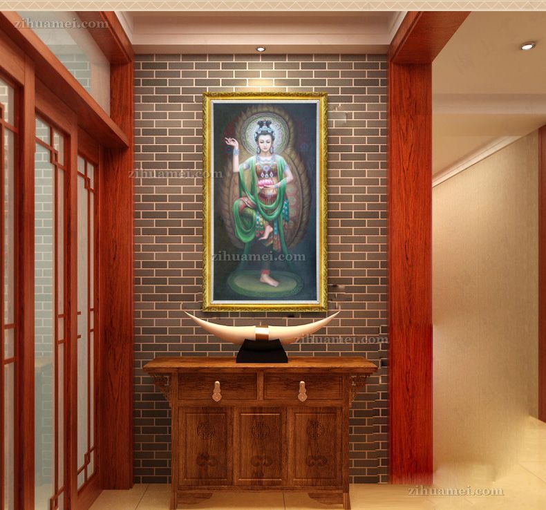 适合佛堂酒店大厅人物油画