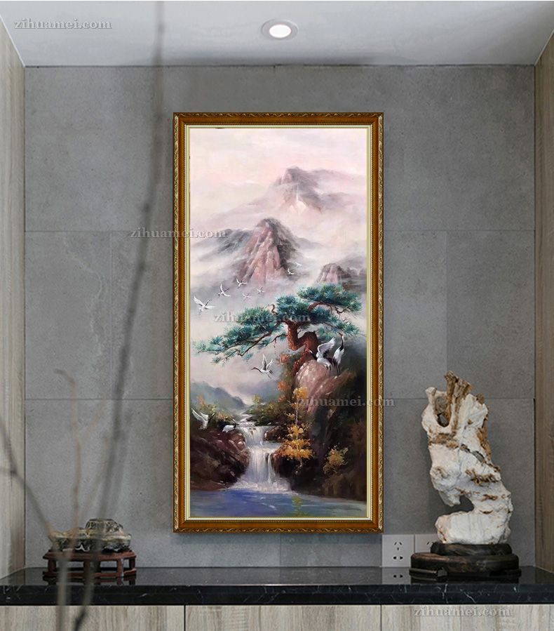 油画山水手绘风景油画